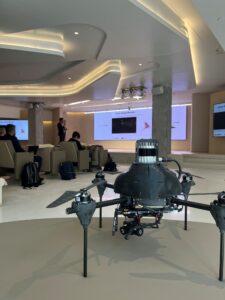 CATEC drone on display in the hall.